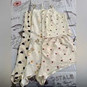 Charming Cream 3pc Pajama Sets